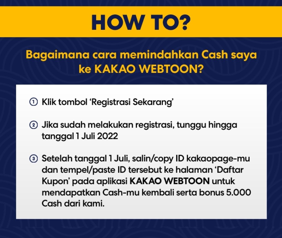 MedeaBelliard's tweet image. WAH KEINGINAN KALIAN TERCAPAI! 

JANGAN LUPA MIGRASI CASH-MU DARI KAKAOPAGE KE KAKAO WEBTOON INDONESIA!