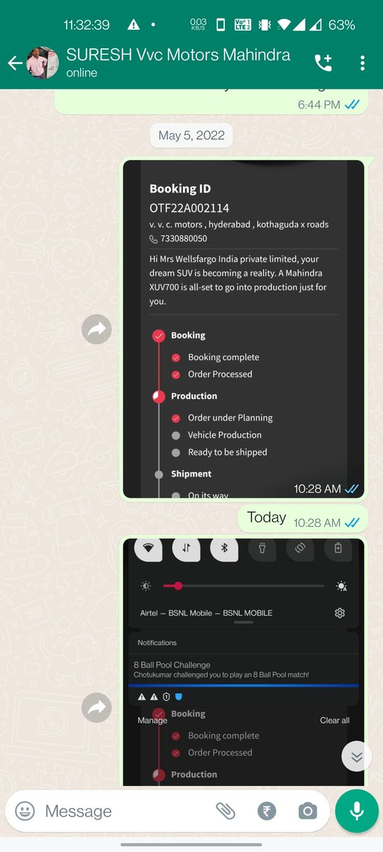 BankuruSuresh's tweet image. @anandmahindra @MahindraXUV700 @Mahindra_Auto @18002096006 #XUV700 #mahindra
Thank you for telling beautiful words. And adaptive algorithms as well for delivery dates. It has been 10 months waiting for my vehicle. 3 times delivery dates got changed. Wonderful emerging technology.