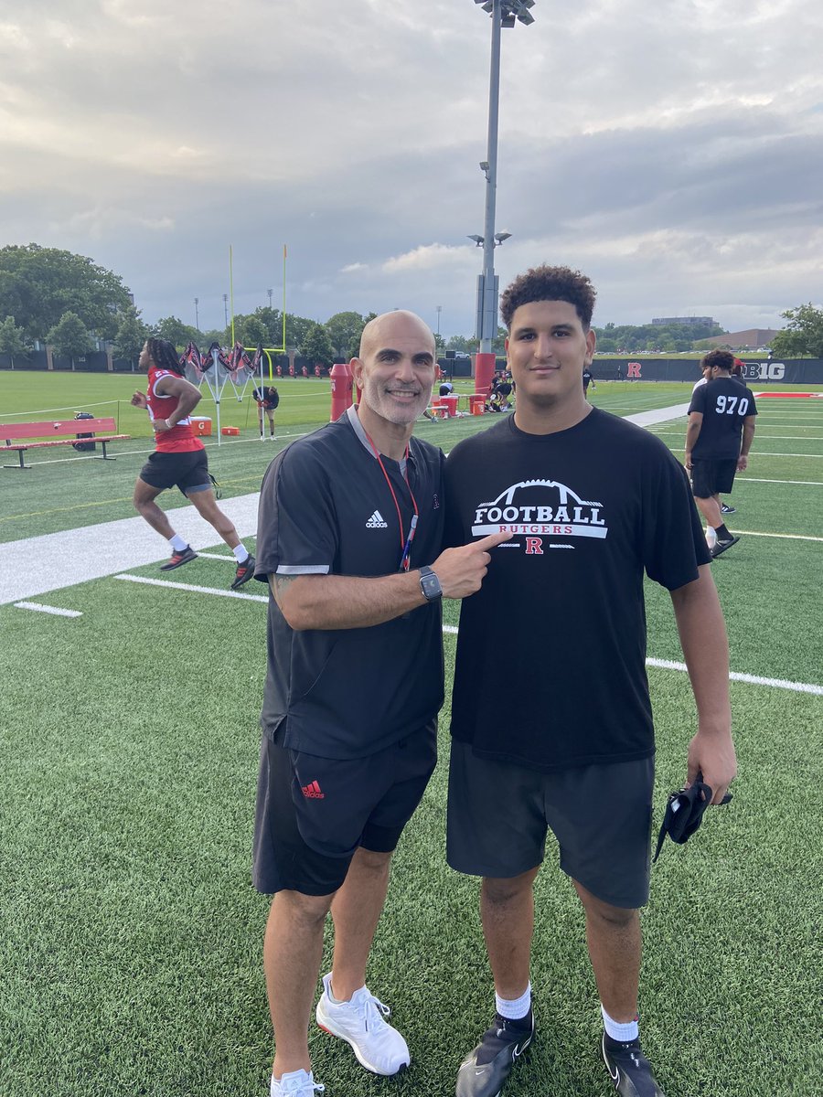 adhamabouraya's tweet photo. Had a great time competing in camp at Rutgers and I got a chance to meet Coach Schiano in person. I also had a great time being coached by Coach Hoffman. @CoachHoffmannRU  @GregSchiano @RFootball https://t.co/64dzIAw7Ur