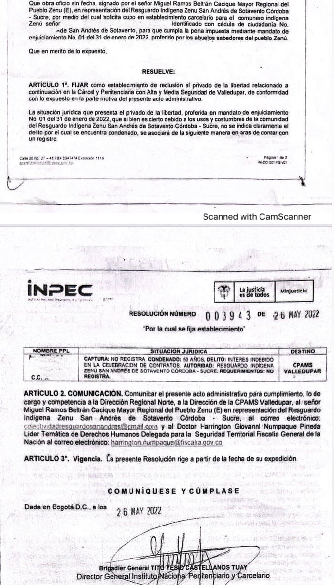 Sergioclavijo54's tweet photo. Que el @INPEC_Colombia ni siquiera verifique que quien realice una orden de captura no es autoridad, sin delito, sin debido proceso, ni le permiten visita del abogado, parece más un secuestro, muy grave lo que está pasando en la cárcel de valledupar @MinjusticiaCo @WilsonRuizO https://t.co/B0lgKIYnPf