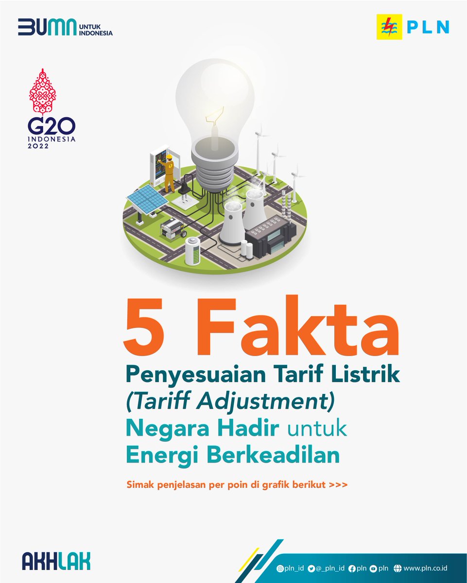 _pln_id's tweet photo. Electrizen, PLN siap melaksanakan keputusan Pemerintah yang menyesuaikan tarif tenaga listrik (tariff adjustment) kepada pelanggan rumah tangga mampu non subsidi golongan 3.500 Volt Ampere (VA) ke atas (R2 dan R3) dan golongan pemerintah (P1, P2 dan P3) mulai 1 Juli 2022. https://t.co/yUP4mKK7lY