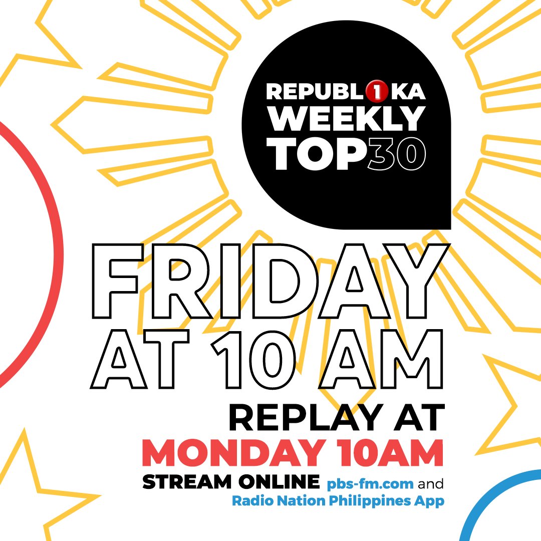 republika875's tweet photo. From global charts, to local flavor. All the biggest songs of the week counted down from 30 to first every Friday at 10am on the REPUBLIKA Weekly Top 30. Hear it exclusively on #REPUBLIKA #FM1 ! #WT30 https://t.co/Eu6teaX5qJ