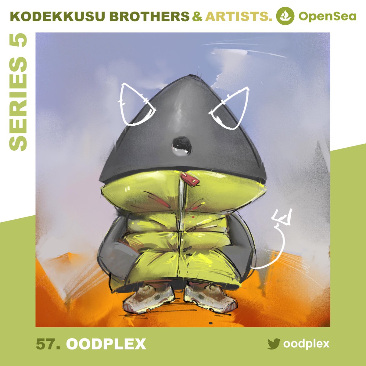 MichaelChuah78's tweet photo. Kodekkusu Brothers &amp; Artist #57 @oodplex, Series 5 will drop on 17 June(Fri), 9PM EST Asia / 9AM EST US @opensea.

Artist series 1-4
https://t.co/RcYAKI8KhV

Join Kodekkusu Brothers Discord
https://t.co/IltyqEbn32

#kodekkusubrothers #nftcommunity #michaelchuahdesign #oodplex https://t.co/QfRpYQD5dF