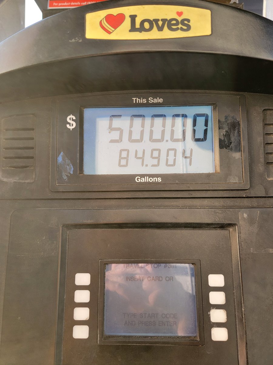 MLilley67's tweet photo. @GlennJacobsTN Yeah that's way to much for fuel for my truck. Boss says we have to keep the  Idling down to a minimum. https://t.co/BjqaKc6650