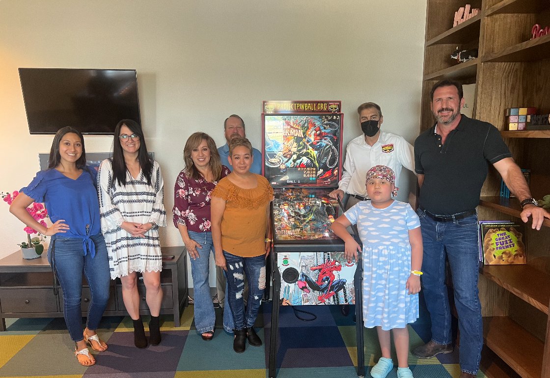 ProjectPinball's tweet photo. On Friday, the Project Pinball Team &amp; the community at @SARMHC dedicated the #pinball machine Spider-Man (Home Edition) by @sternpinballinc. Once again, members of the San Antonio Pinball Enthusiast, Chris Doyle &amp; Mike McKenna joined us! Ty TX! #LAATour #ForTheKids #PinballNews https://t.co/GJRtJ2kJBj