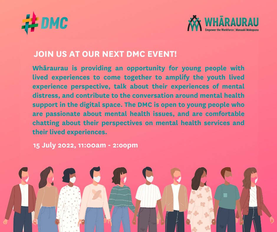 The Youth Consumer Advisors from Whāraurau invite rangatahi to attend our National Virtual DMC 2022.
Friday 15 July 2022. 

wharaurau.org.nz/events/nationa…