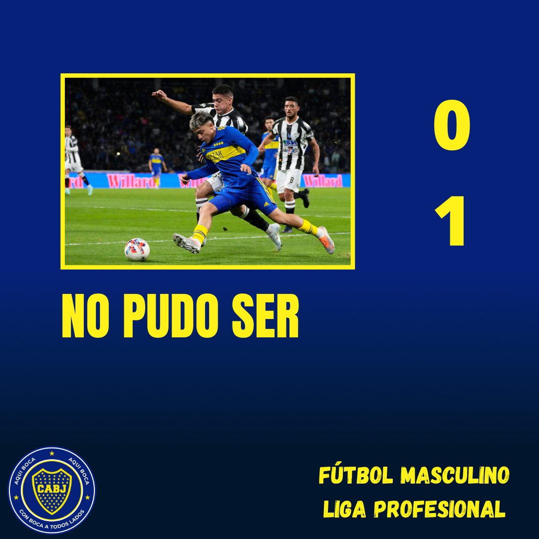 AquiBoca's tweet photo. NO PUDO SER

Esta noche en #Santiago, #Boca visitó a #CentralCórdoba por la fecha 2 de la #LigaProfesional.

El #Ferroviario se llevó la victoria por 1 a 0 con gol de #GonzálezMetilli. Boca buscó el empate, pero la suerte no estuvo de su lado. https://t.co/IEmjMV7C2P