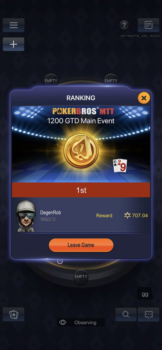 TheRobertFeczko's tweet photo. Cashed in Poker Bros Tourney!!! @PokerBrosApp @WPT https://t.co/GPrk9OJLh2