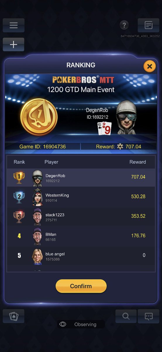 TheRobertFeczko's tweet photo. Cashed in Poker Bros Tourney!!! @PokerBrosApp @WPT https://t.co/GPrk9OJLh2