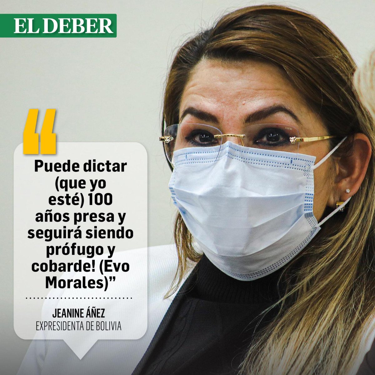 grupoeldeber's tweet photo. En un trino, la noche del domingo, la expresidenta le dedicó un mensaje a Morales. Por la mañana, éste señaló que ya no hay opción de un juicio por responsabilidades para Áñez.
Lea la nota >> https://t.co/G5IYEQuSBO https://t.co/0ijbhnwND8