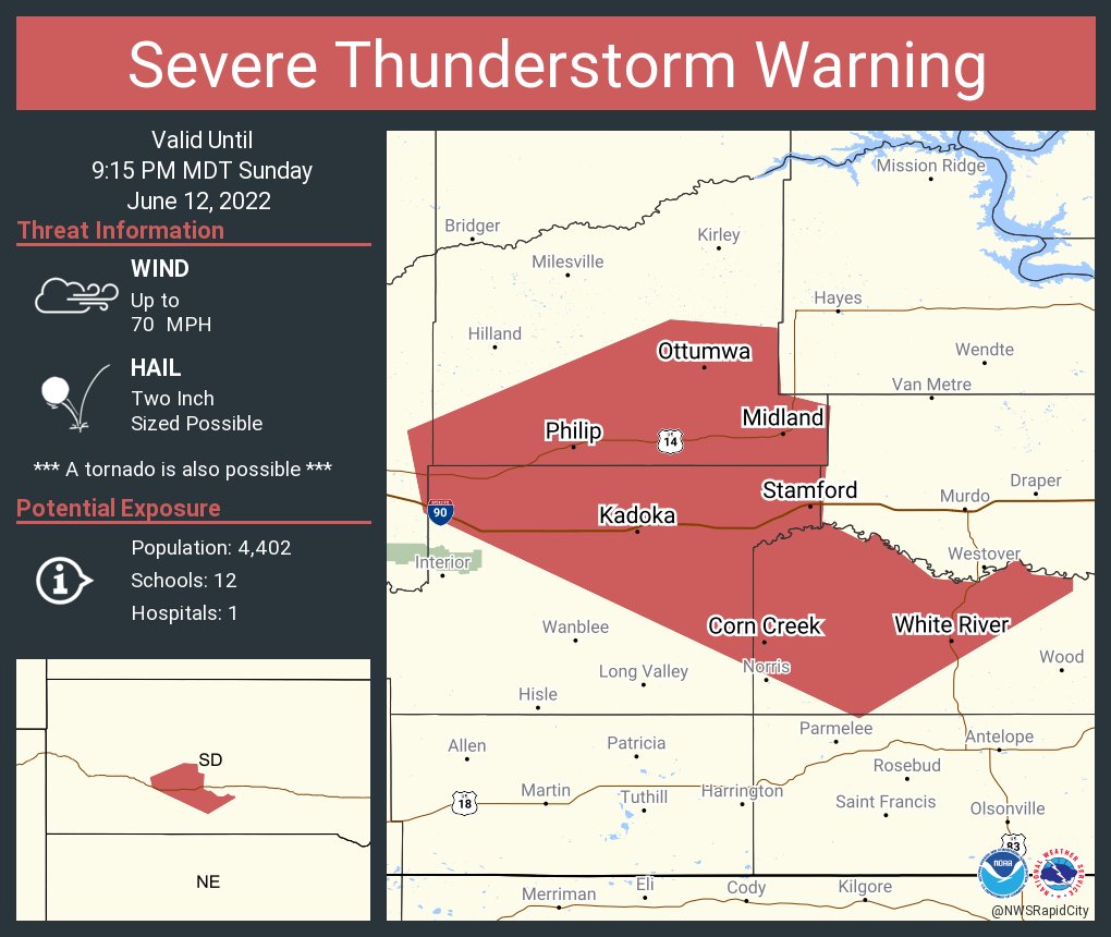 NWS Rapid City on Twitter "Severe Thunderstorm Warning continues for