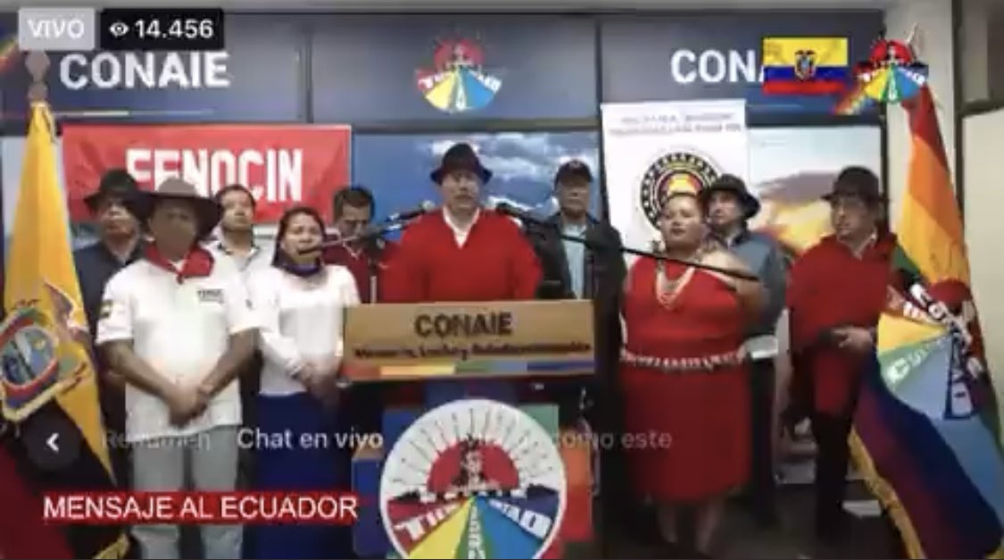 #ATENCIÓN | El presidente de la @CONAIE_Ecuador, Leonidas Iza, anuncia que las movilizaciones convocadas desde la madrugada de este 13 de junio, se darán en todo el país y por tiempo indefinido.