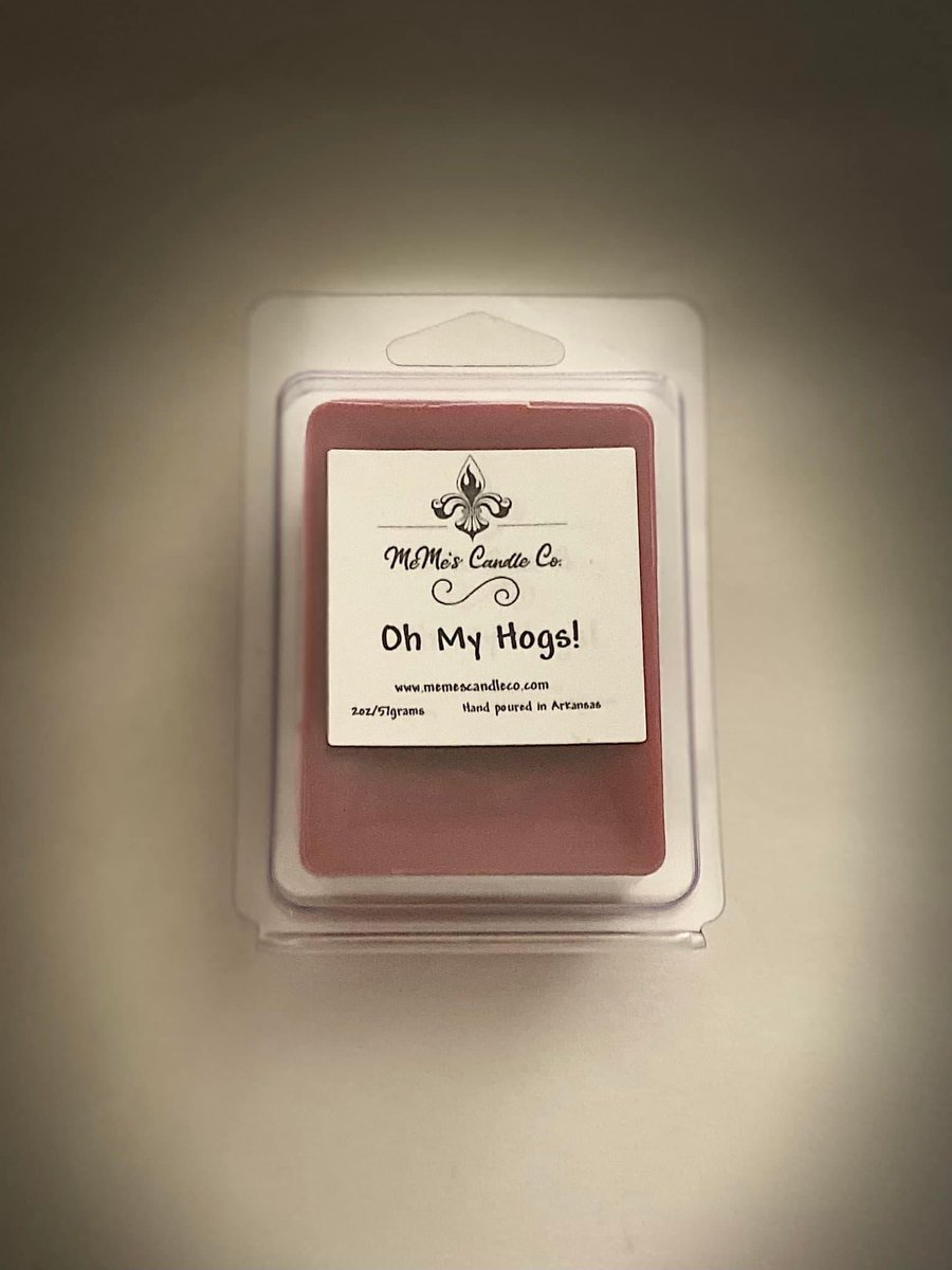 Oh My Hogs!!!  Celebrate the Razorbacks going to Omaha with a limited edition wax melt. $5.00 each. DM me for shipping or delivery.