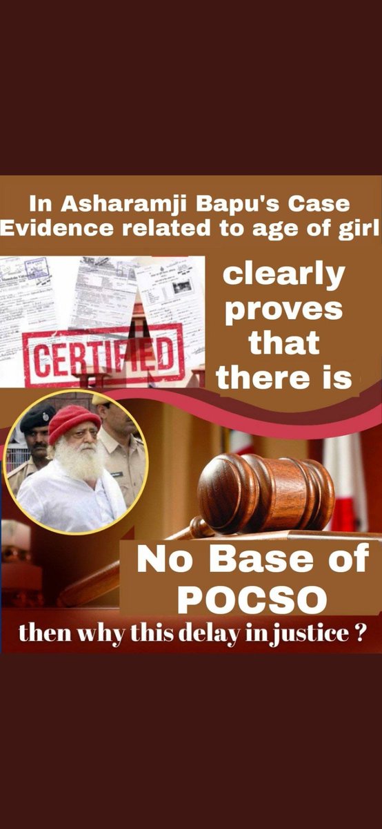 laxmiag80897358's tweet photo. @omkar_1909 Sahi Kaha aapane Bapu ji per pocso ka koi case hi nahin Banta Aakhir nyaay kab milega????
#everybodyknow https://t.co/AJ6B5u5aOR