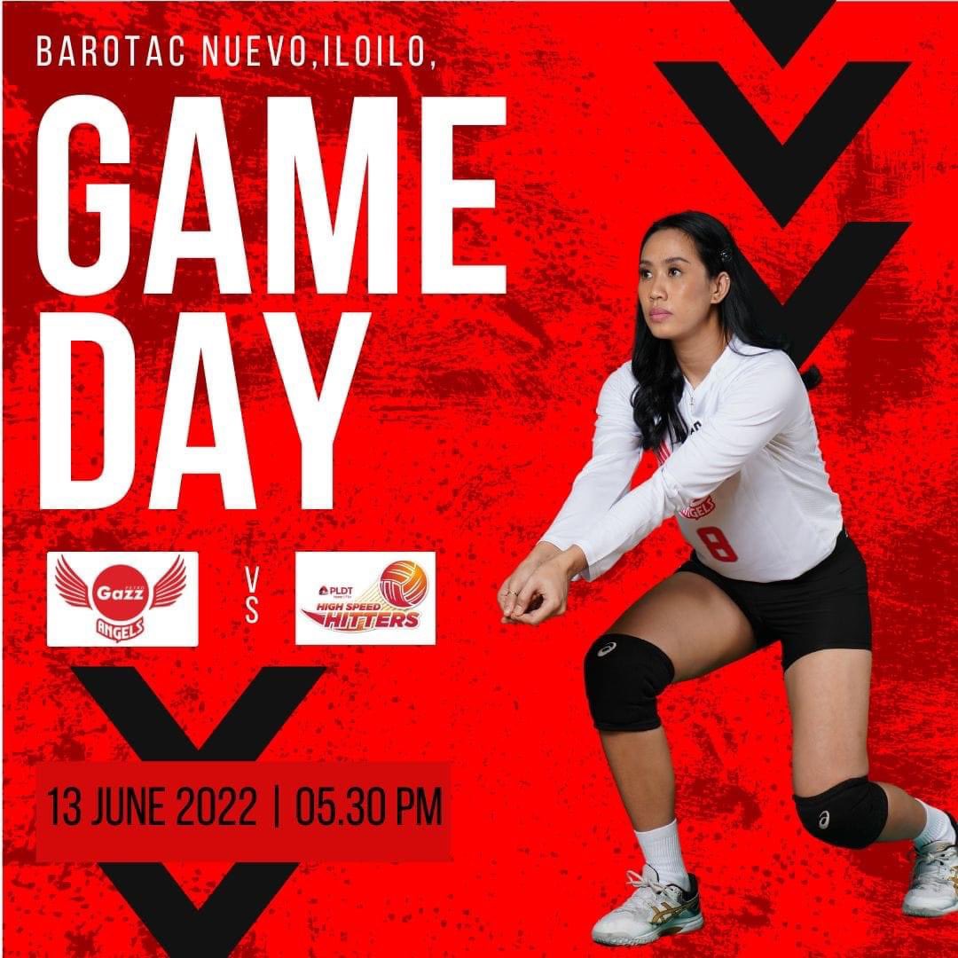 PetroGazzAngels's tweet photo. GAME DAY!

🫱🏼‍🫲🏽 @pldthighspeedhitters 
⏰ 5:30pm | June 13, 2022 
📍Tamasak Arena, Barotac Nuevo Iloilo City

#GazzedUp #IloiloExhibitionGame https://t.co/t2UxFbZ5tN