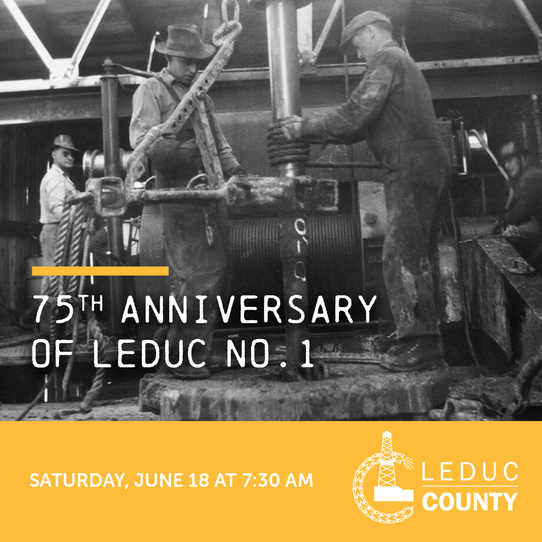 TownOfCalmar's tweet photo. 2022 marks the 75th anniversary of the discovery of oil in #LeducCounty! Celebrate Alberta’s heritage and a national historic site with breakfast, food trucks, and family activities this Saturday!

https://t.co/ZlPLMuPOID https://t.co/yisp8zvIIa
