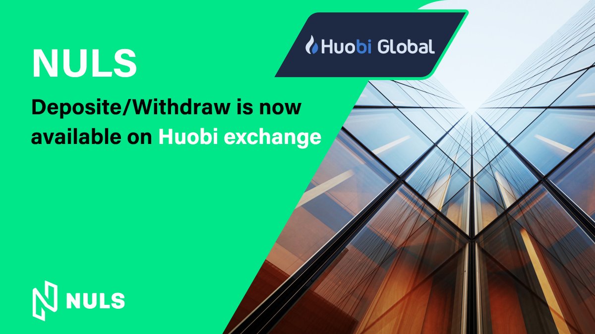 Nuls's tweet photo. Deposit/Withdraw is now restored on @HuobiGlobal 

#NULS #HuobiGlobal https://t.co/M9jOTUgojt