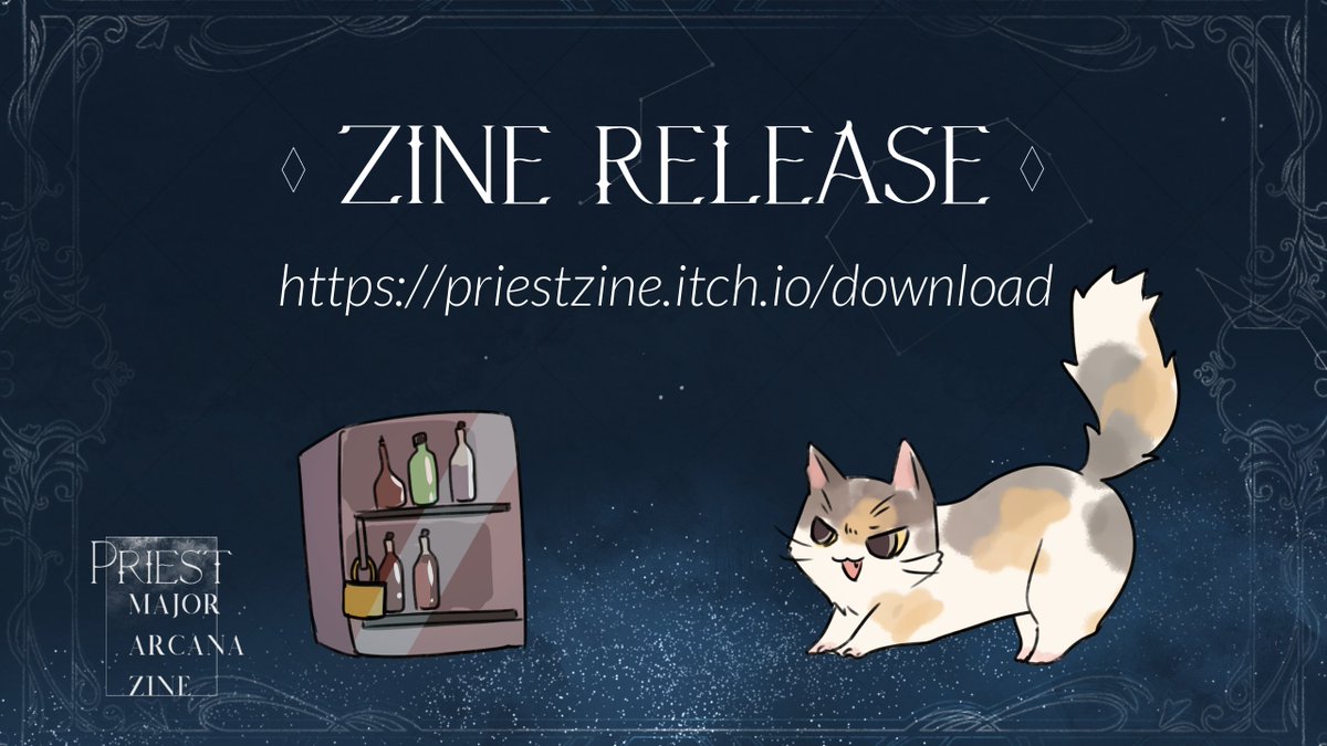 PriestZine's tweet photo. 🌗 PRIEST MAJOR ARCANA ZINE RELEASE 🌓

Our zine is finally here! Presenting 100 pages of fanart and fanfic for priest's novels, inspired by the Major Arcana!

🌟 https://t.co/RbP1WTkjkO

Thank you everyone for all your support, and enjoy! https://t.co/lth0f7VbyQ