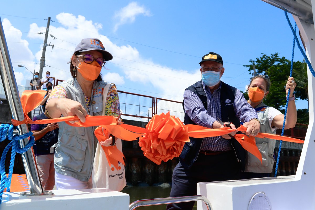 UNFPAph's tweet photo. UNFPA Philippines, through the support of the Government of Australia, launched its first sea ambulance named M/B WHoW 2 as part of its ongoing assistance to Typhoon Odette-affected communities in the Caraga region. https://t.co/wGfBAYXHMz