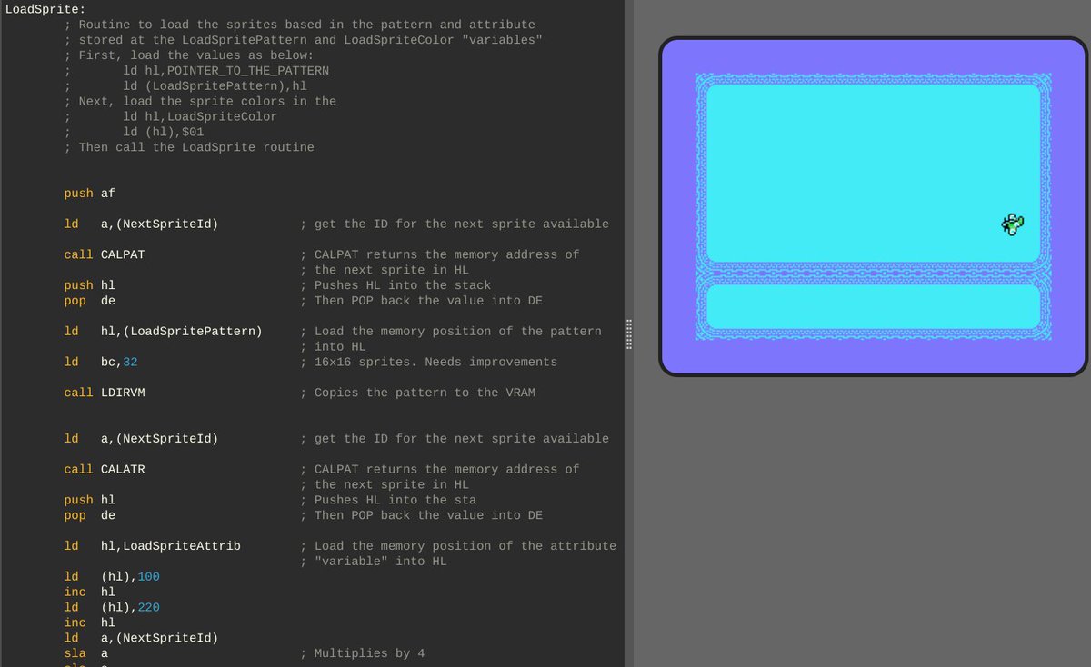 oddbitmachine's tweet photo. Working on a routine that loads sprites based on two "variables"; sprite pattern and foreground/backgound values. It will increase the Sprite ID on each call, so the sprite sequence will be defined by the order in which the routine was called. I'm happy with the results so far! https://t.co/mjBI4zcmhU