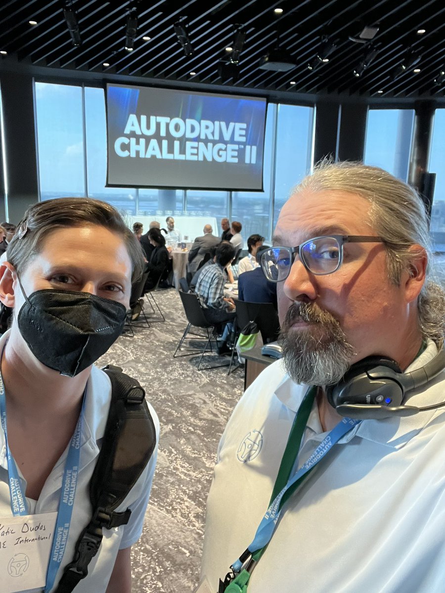 Sorgatron's tweet photo. Great night working with Danielle from @RocketCentralUS and Ed from @PremierEventAV to execute the in person and online #AutodriveChallenge Awards Ceremony on their home turf! https://t.co/l6eWxl1voF