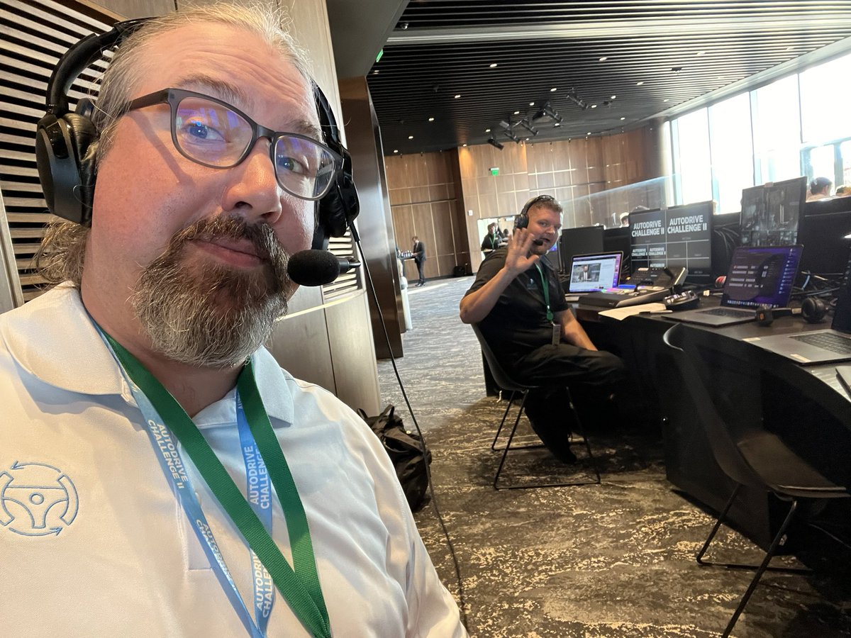 Sorgatron's tweet photo. Great night working with Danielle from @RocketCentralUS and Ed from @PremierEventAV to execute the in person and online #AutodriveChallenge Awards Ceremony on their home turf! https://t.co/l6eWxl1voF