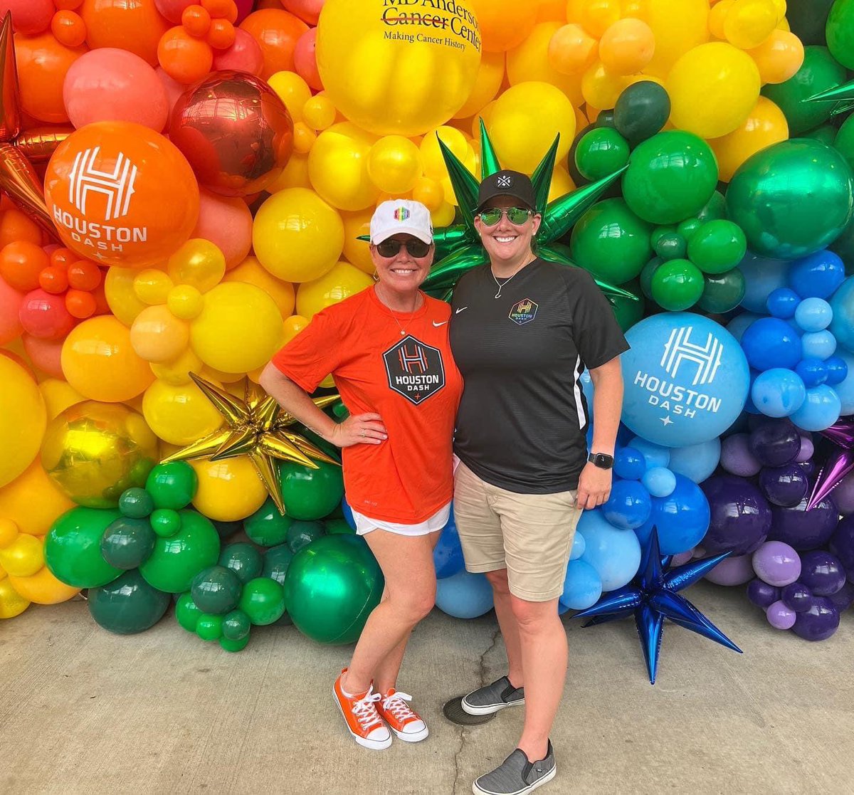 Pride night at @HoustonDash with the little sis - tough loss but we still had a Sunday FUNday eve and snagged a photo @MDAndersonNews photo booth #endcancer