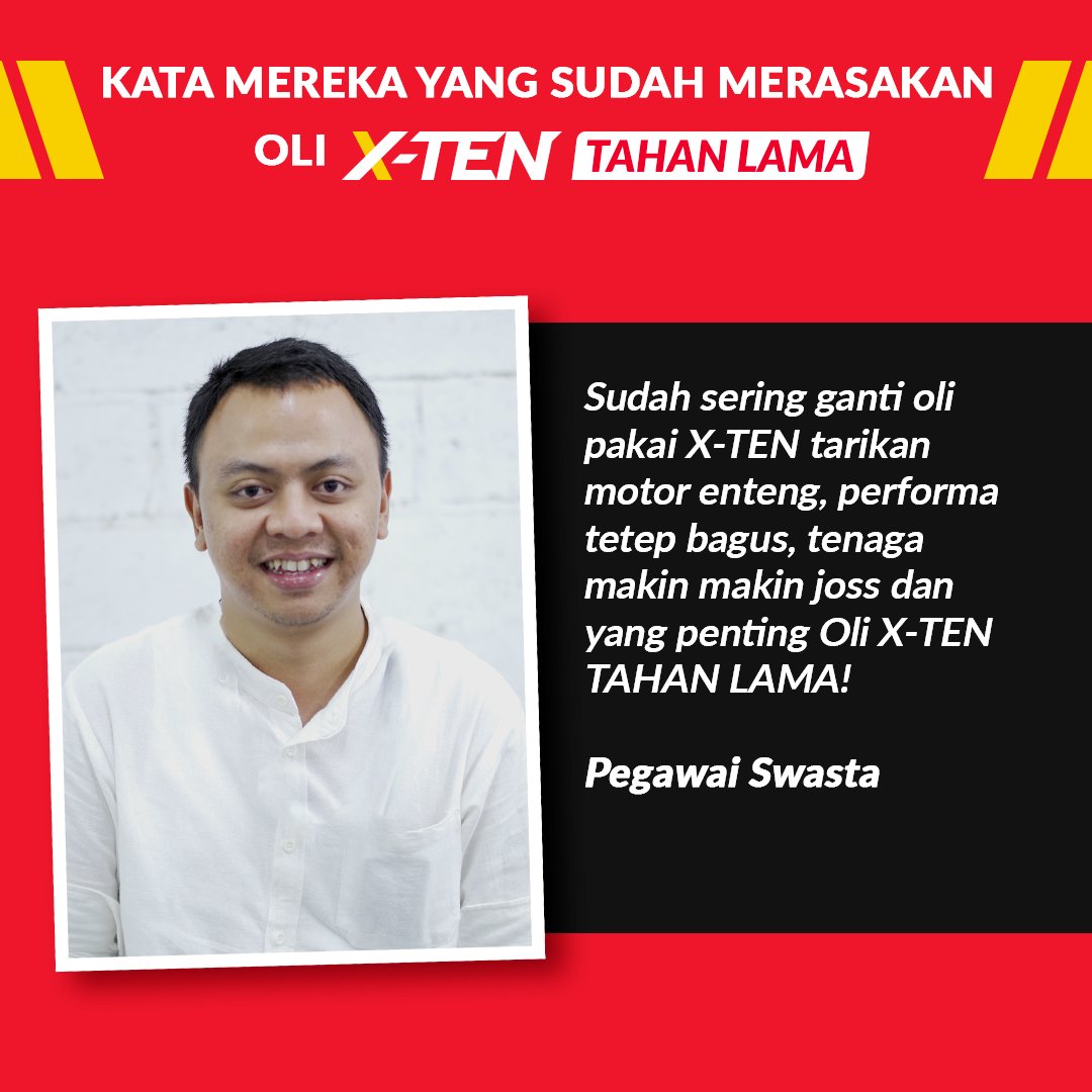 xten_id's tweet photo. Ketagihan pakai X-TEN karena performa motor lebih top dan Tahan Lama dongg 😎

Ayo buruan rasakan sensasi tarikan Enteng Tahan Lama di motor harianmu dengan Oli X-TEN. Belinya di Planet Ban yaa, Bro! https://t.co/scfJwECh7g