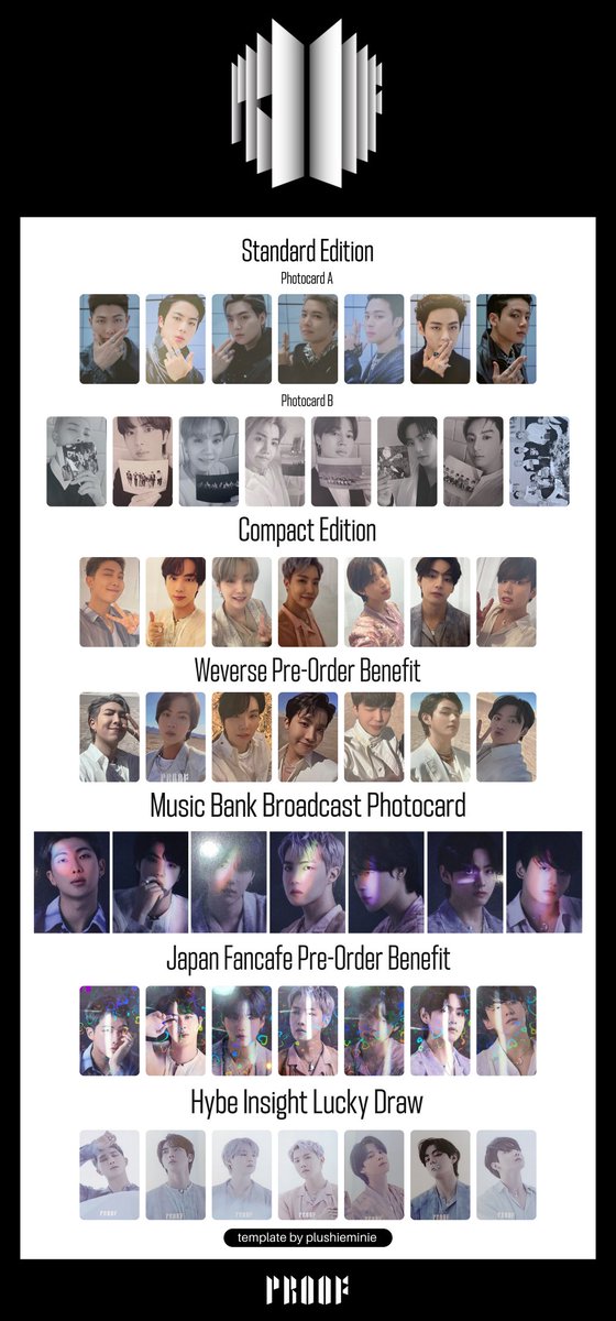 1013closet's tweet photo. 🌷  ꒰  bts proof complete photocards template ꒱ 

       𓂋 scans are not mine. credits to the rightful owners.

#BTS #BTS_Proof #RM #JIN #SUGA #JHOPE #JIMIN #V #JUNGKOOK @BTS_twt 
�� standard and compact edition, weverse pre-order benefit pc hybe insight japan fanclub broadcast https://t.co/Ft53Z2eicn