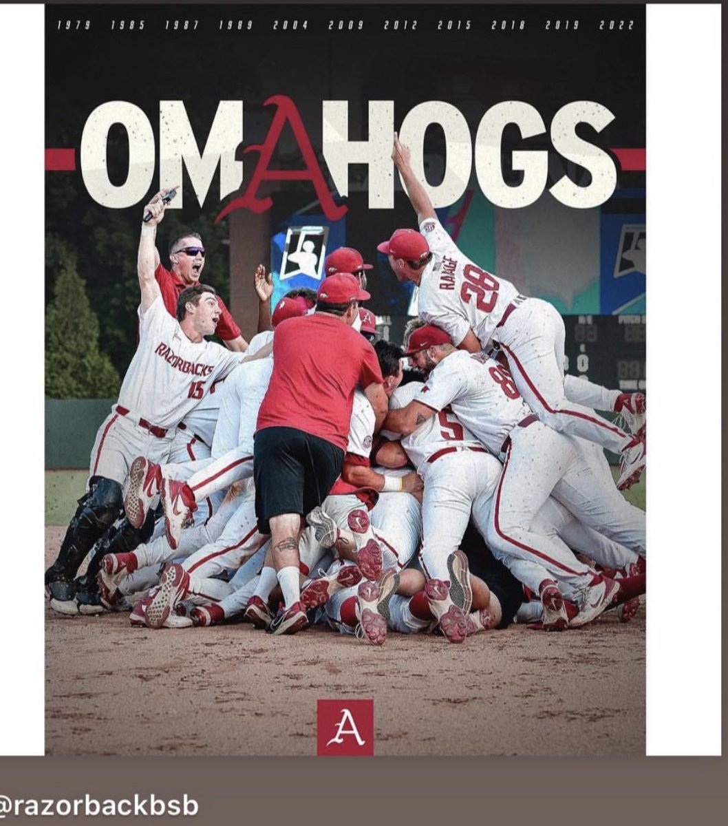 fwmartz's tweet photo. Proud of @Matt_Wheeler34! He & @RazorbackBSB are headed to the @Omaha_CWS! The Big Fella is up there beaming with pride kid! All your coaches are super proud of you and love your passion for the game of #baseball! #CowboyUp #GoWinIt #CWSOmaha #cws https://t.co/VscosQpATk