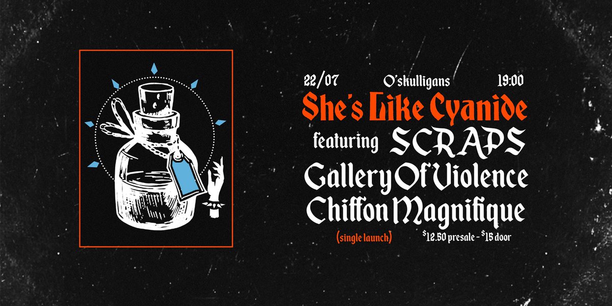 Join us at O’Skulligans in Brisbane for a release show, on Friday July 22 with our friends Scraps and Gallery of Violence 🥀🖤🦇tickets: eventbrite.com.au/e/shes-like-cy…