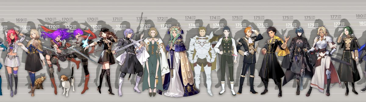 constantlycaden's tweet photo. Fire Emblem: Three Houses' cast academy phase Height Comparison https://t.co/c7QU8CvO7J