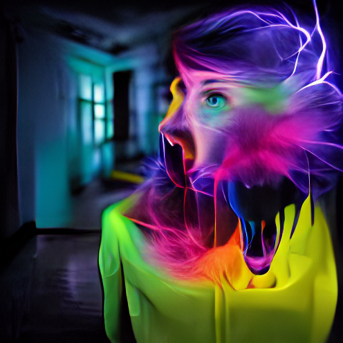 O_T_Human's tweet photo. Capture a sense of fear with electric colors (#GOUB) #art #artist #artwork #nft #nfts #nftcollector https://t.co/gjqntKVUef