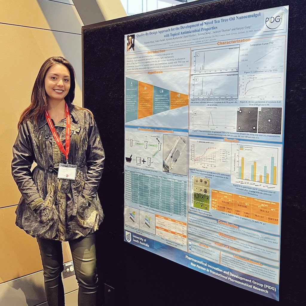 Thábata Muta (@thabatamuta) on Twitter photo Thrilled to finally participate in an in-person conference.
<a href="/TheASMR1/">The Australian Society for Medical Research (ASMR)</a> <a href="/UniversitySA/">UniSA</a> <a href="/PIDG_UniSA/">PIDG UniSA</a> #drugdelivery #Pharmaceutical Thrilled to finally participate in an in-person conference.
<a href="/TheASMR1/">The Australian Society for Medical Research (ASMR)</a> <a href="/UniversitySA/">UniSA</a> <a href="/PIDG_UniSA/">PIDG UniSA</a> #drugdelivery #Pharmaceutical