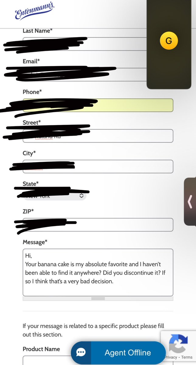 DaniQuirke's tweet photo. Not my best friend emailing fuckin Entenmann’s cakes at 11 at night while she’s high as shit cause they discontinued her favorite cake 😂😂 I’m crying @x0gabriellax0 https://t.co/8BggXfPE0H