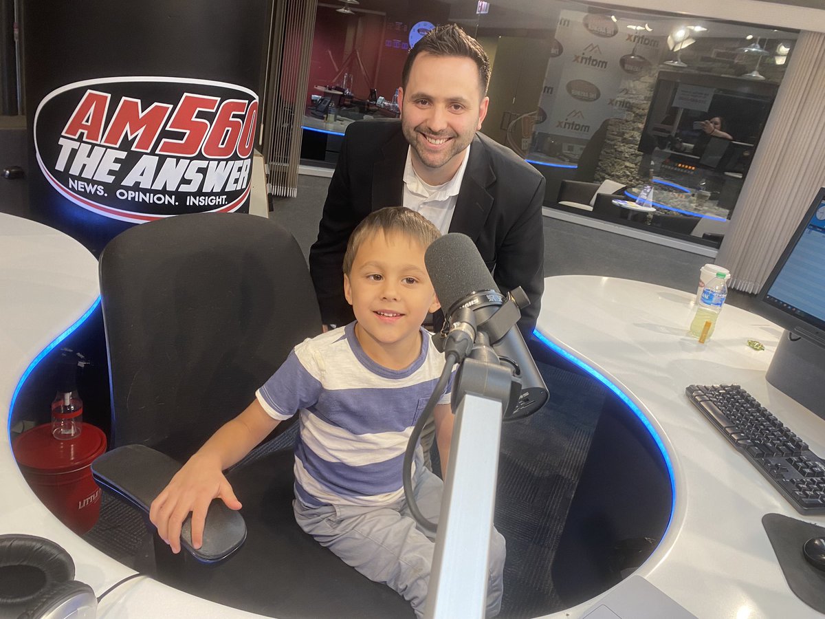 JerryEvans2024's tweet photo. While campaigning for US Congress, it is so important to me that I’m a loving husband and father. I brought my son Michael to take his first tour of a radio station &amp; get to watch me live with @MarkAVargas on @AM560TheAnswer! 

#IL11 #votejerryevans #MarkMyWords #AM560 #TheAnswer https://t.co/VqEdJb68rr