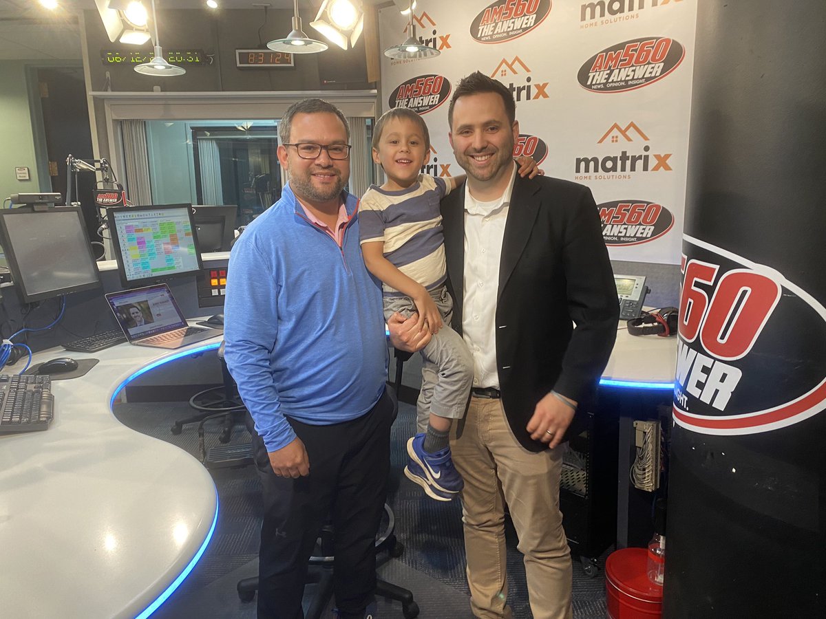 JerryEvans2024's tweet photo. While campaigning for US Congress, it is so important to me that I’m a loving husband and father. I brought my son Michael to take his first tour of a radio station &amp; get to watch me live with @MarkAVargas on @AM560TheAnswer! 

#IL11 #votejerryevans #MarkMyWords #AM560 #TheAnswer https://t.co/VqEdJb68rr