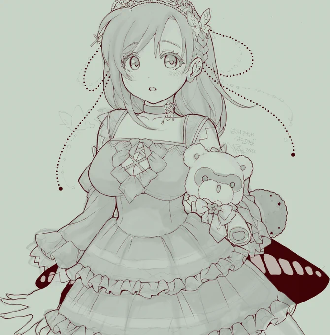 はやてちゃん線画できたー(‾▽‾) 