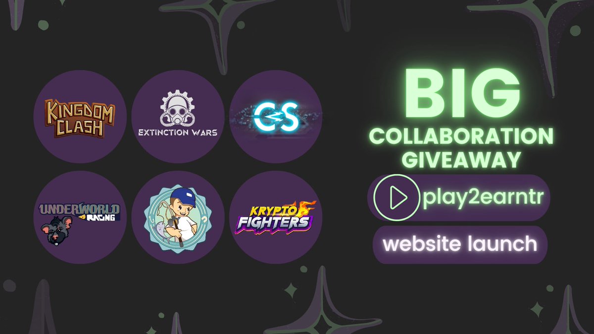 Play2EarnnTR's tweet photo. 🚀We are happy to announce our big collaboration giveaway 🚀

@KingdomClashNFT
@ExtinctionWars
@KryptoFighters
@cryptoshots_nft
@FishingLands
@UW_RacingGame

Good Luck 🍀

-https://t.co/g9MctZ9RV7

#P2E #NFTGiveaway #playtoearn
#GameFi #NFTCommunity https://t.co/eEMwfcJBwE