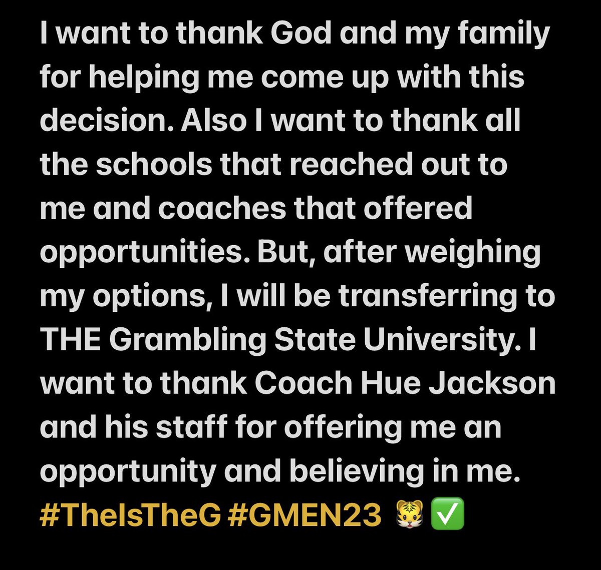 showtimeX_'s tweet photo. COMING HOME🐯!! COMMITTED 100% #GMEN #ThisIsTheG https://t.co/j6YaqWemSW
