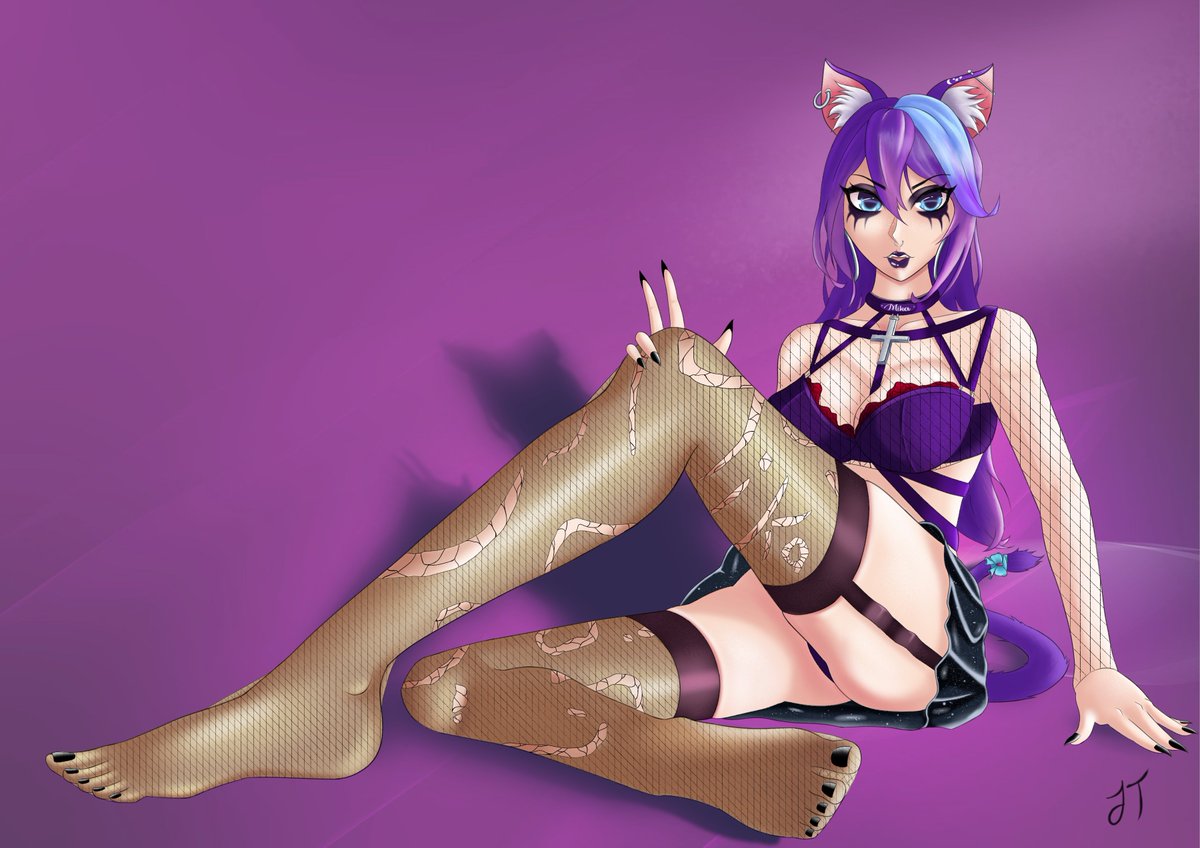 JustinT_00's tweet photo. Goth redesign of @MikaMoonlightVR  for @roflgatorOW showcase. #art #DigitalArtist #anime #VRChat https://t.co/DQq8zcKx2d