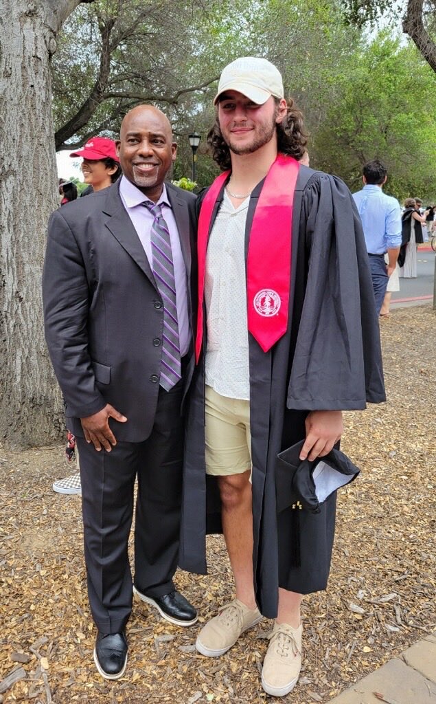 Coach_Gould's tweet photo. Congratulations to ⁦⁦@JaySymonds24⁩ on graduating from ⁦⁦@Stanford⁩. Great to spend time with your awesome family today. So proud of the man you have become. I can’t wait to see what your final season has in store. #Stanfordman https://t.co/JBEZ8exBwF