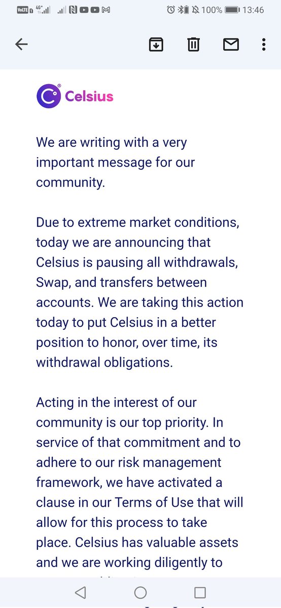 ChainStakerIO's tweet photo. 我昨晚的视频刚刚讲到 @CelsiusNetwork 可能因为 #stETH 和 #Ethereum 脱钩的风险，今天就爆雷了 - 暂停取款https://t.co/qEj3oZRLvp https://t.co/lm9e38iY8B