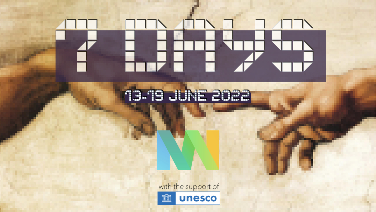 UNESCO's tweet photo. #MuseumWeek 2022 is starting today!

7 days, 7 themes, 7 hashtags! This edition is dedicated to Innovation for Culture and Social Impact.

Check out @MuseumWeek for more! https://t.co/BMiXv8l73i
