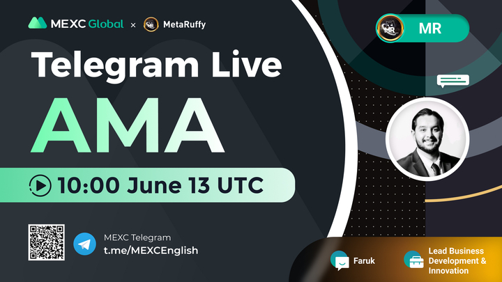 Join #MEXC AMA with #MetaRuffy $MR at 10am UTC today in our Telegram group: t.me/MEXCEnglish

10ppl * 10 $USDT giveaway:
✅Follow @MEXC_Global &amp; <a href="/meta_ruffy/">Metaruffy</a>
✅Like, RT &amp; Tag 3 frds
✅Sign up: bit.ly/3gzIm3J

More $USDT rewards for grabs at the live #AMA!