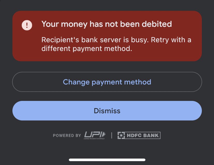 jasuja's tweet photo. UPI infrastructure at #zeroMDR | Banks tightening the noose on payments to merchants that have net banking available to prevent UPI P2M payments at zero cost to consumers

CX horror aside, is this what banks will do to prevent zero cost arbitrage from affecting their bottom line? https://t.co/ycYWI5s9ct