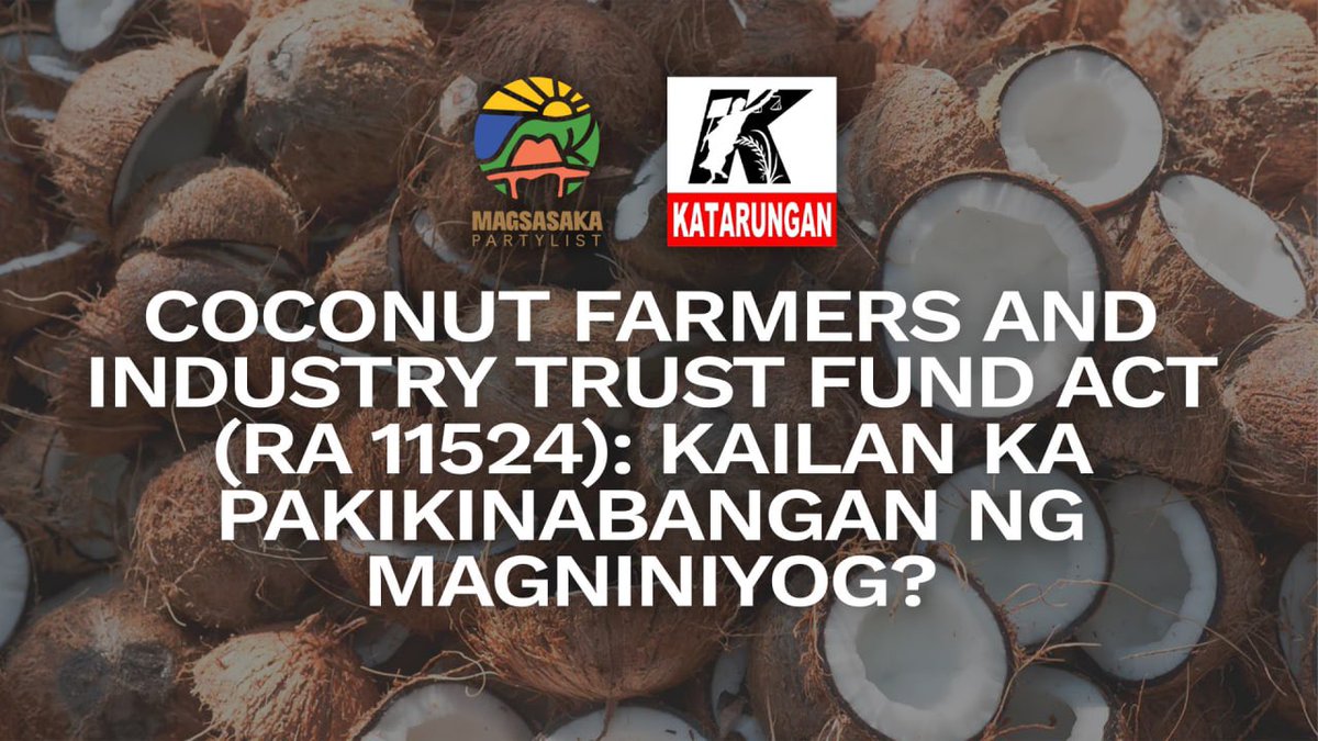 Magsasaka_PL's tweet photo. Nalagdaan na ang Development Plan ng Coco Levy Trust Fund. Ibig sabihin, magkakaporma na ang mga programa para sa industriya ng pagniniyog.

Ngayon, higit kailanman, lalo nating paigtingin ang pagbabantay rito. https://t.co/w2muQNZkke