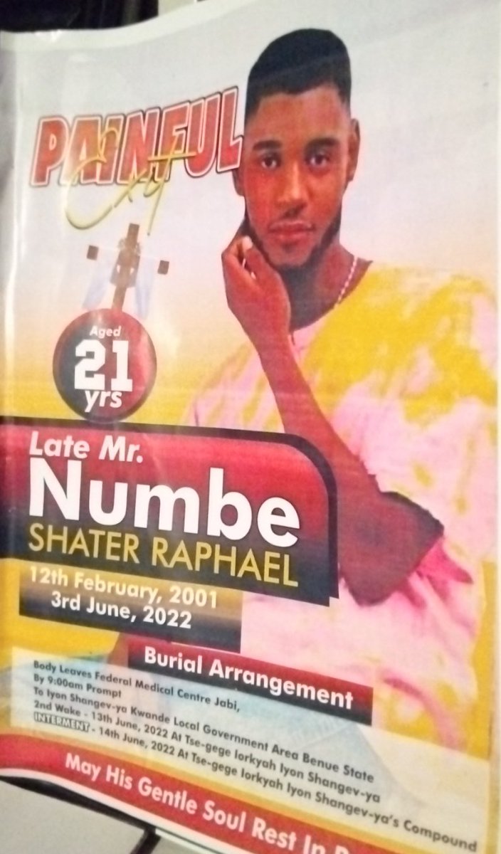 I lost my younger brother and his wake keep in Abuja was last night and the body leaves for our home town in kwande LGA of Benue state