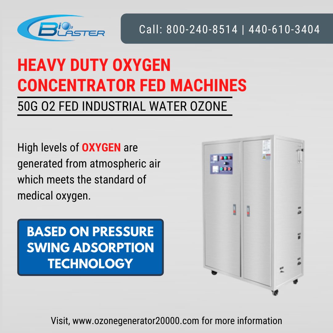 Ozone_Generator's tweet photo. #Bio3Blaster heavy-duty #oxygen #concentrator fed machines offer high levels of oxygen concentration which meets the standard of medical oxygen. 

Ideal for: Sewage Treatment Or Industrial WasteWater Application.

Read more at https://t.co/svazxxCyJh

#Ozone #PSA #OzoneMachines https://t.co/szRof4rnR6