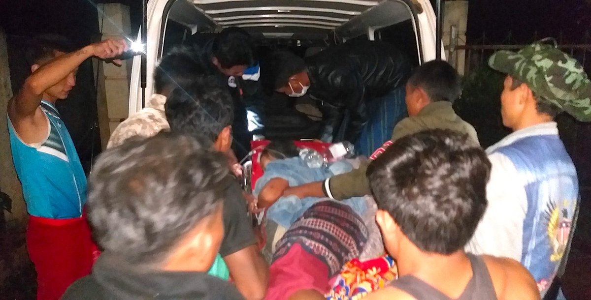 A 50-year-old man died and three others including a 5-year-old child were injured on June 10 when their house was hit by a junta shell fired by Light Infantry Battalion 102 in Demoso Township, Kayah State. (Photo: PDF-Demoso) #WhatsHappeningInMyanmar